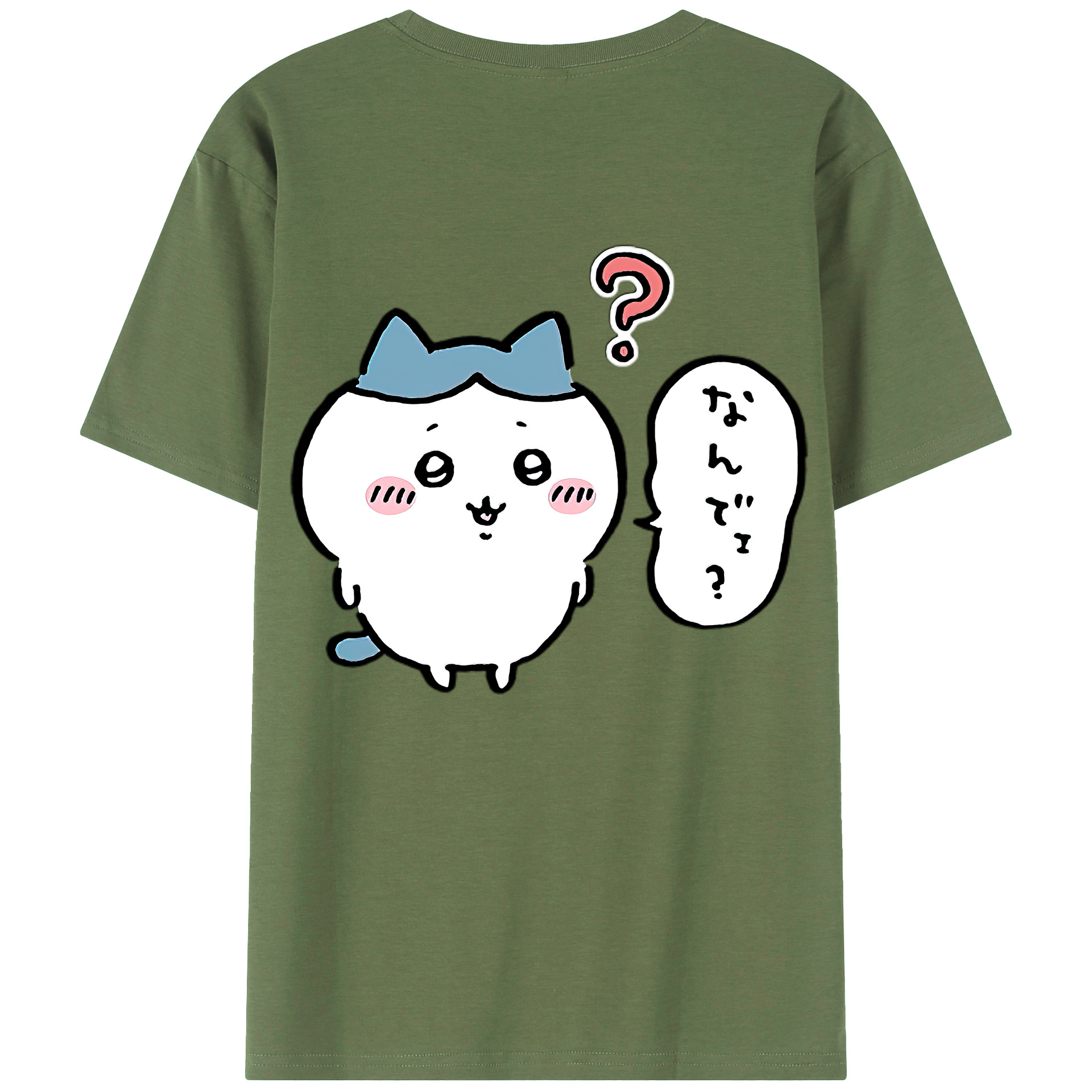 （画像用） ちいかわ ハチワレ Chii-kawa hachiware 綿100％ メンズ半袖Tシャツ（バックプリント） 通気性